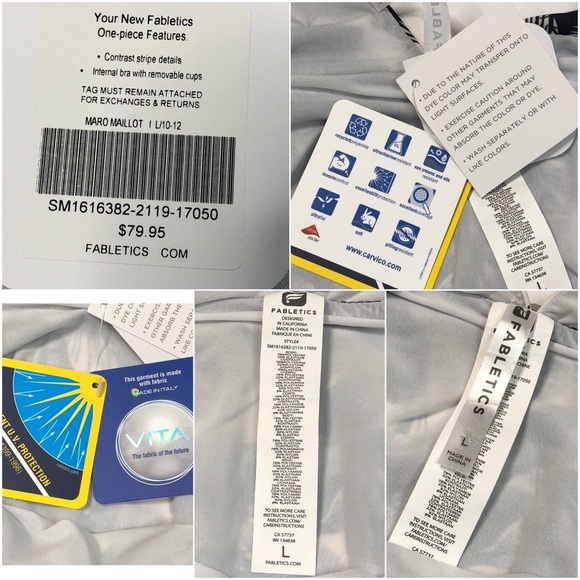 NWT FABLETICS tropical one piece bikini suit large - Picture 4 of 4